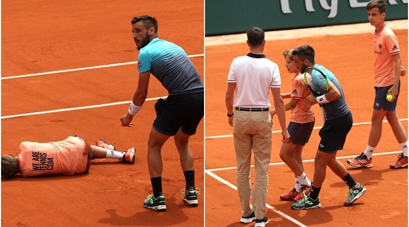 Roland Garros: Dzumhur si scontra con il piccolo raccattapalle