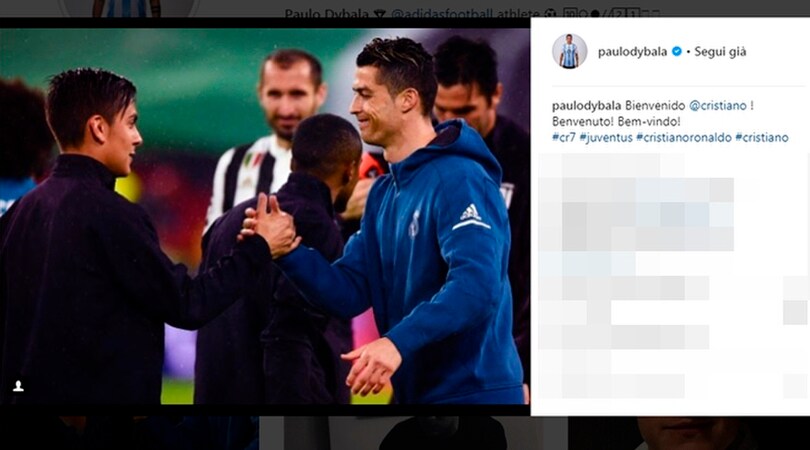 Da Douglas Costa a Dybala, tutti accolgono Cristiano Ronaldo