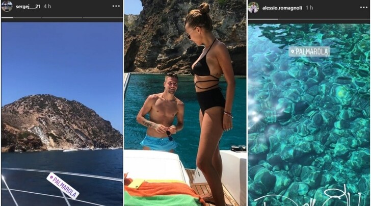 Milinkovic e Romagnoli a Palmarola: i tifosi del Milan scatenati sui social