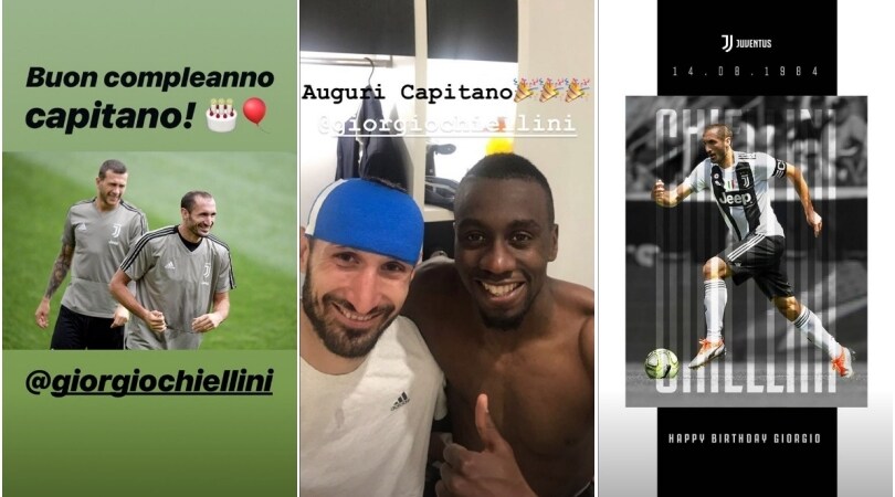 Chiellini spegne 34 candeline: la Juventus, i compagni e i tifosi lo celebrano sui social