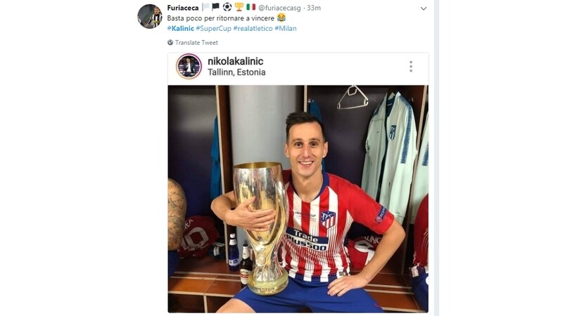 Ironia social, Kalinic vince subito dopo aver lasciato il Milan