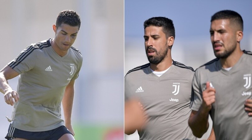 Juventus, Ronaldo si allena con l'occhio nero. Can-Khedira studiano l'intesa