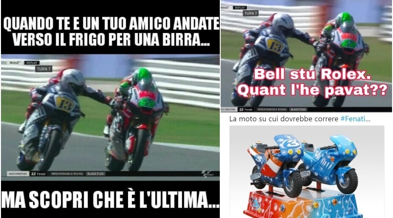 Follia di Fenati a Misano: la condanna e le ironie dei social