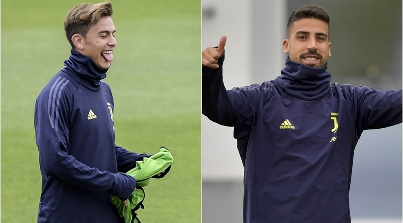Rifinitura Juve: Dybala fa la linguaccia, Khedira esulta