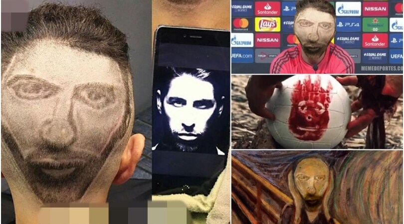 Si fa ritrarre Sergio Ramos in testa: il risultato disastroso scatena il web