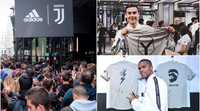 Bagno di folla per la Juventus all'Adidas Store