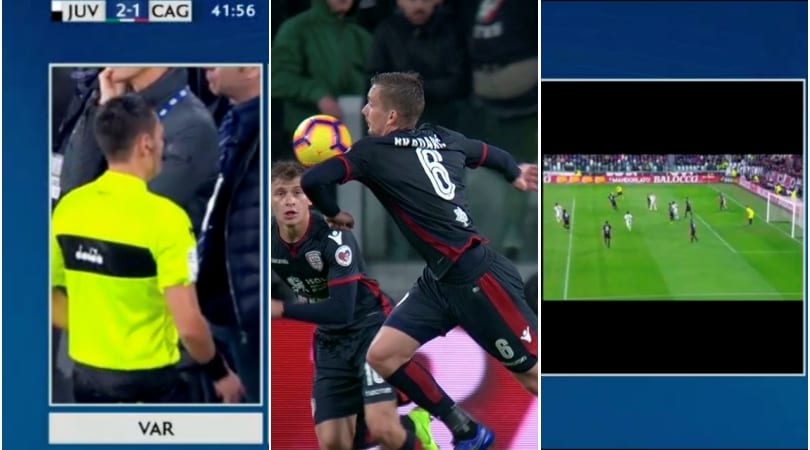 Juventus-Cagliari, Bradaric tra spalla e braccio: per Mariani non è rigore