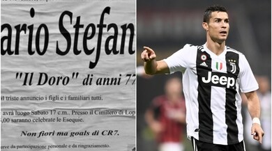 «Non fiori ma gol di CR7»: il singolare manifesto funebre di un tifoso della Juventus