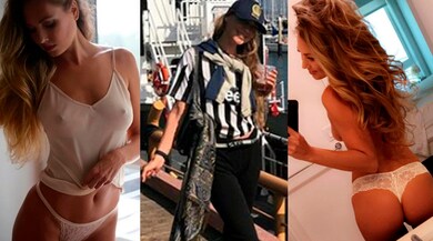 Nora Segura show, la modella indossa la maglia della Juventus