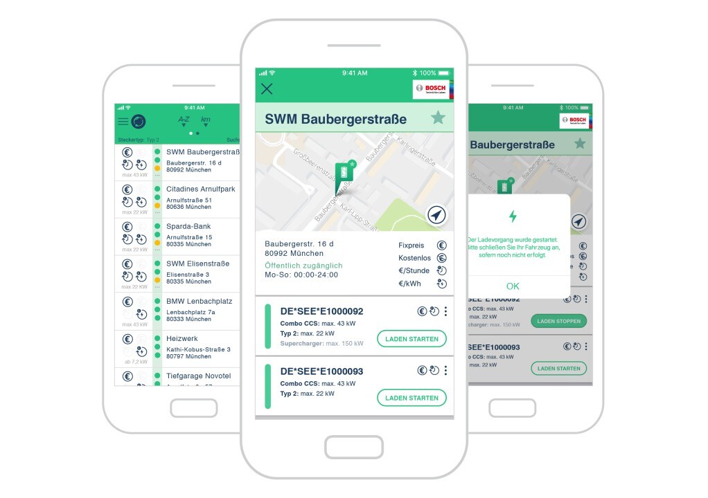 Bosch e un sito tedesco sviluppano un'applicazione per le auto elettriche