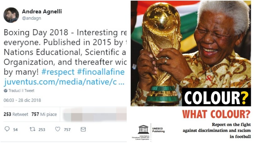 Razzismo e violenza, la ricetta di Agnelli: «Studiare il report dell'Onu»