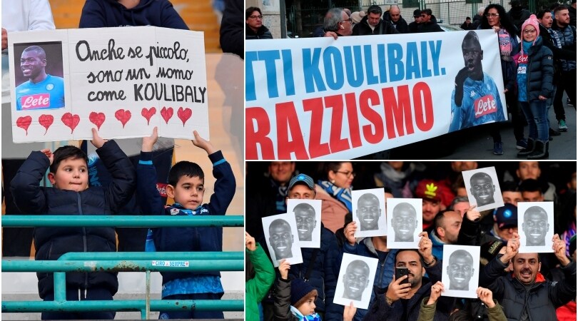 Napoli-Bologna, al San Paolo tutti con le maschere di Koulibaly