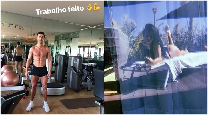 Ronaldo mostra i muscoli e Georgina la sua silhouette