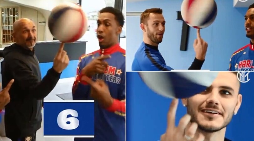 Inter, che show di Spalletti, Icardi e De Vrij col pallone da basket