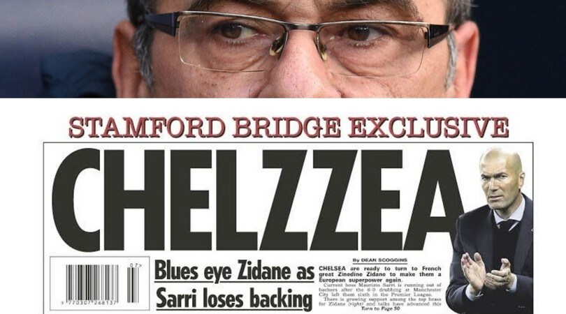 Sun: «Il Chelsea vuole Zidane al posto di Sarri»