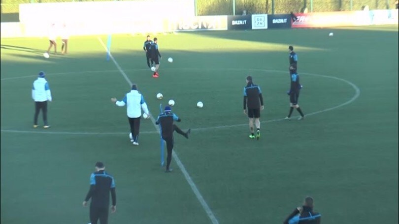 L'allenamento della Lazio in vista del Siviglia