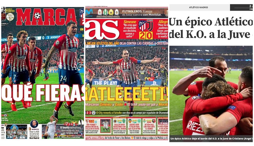 Stampa spagnola scatenata: «L'Atletico divora la Juventus»