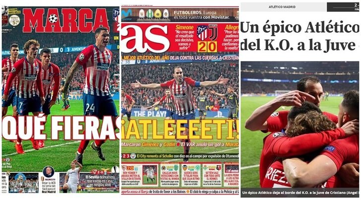 Stampa spagnola scatenata: «L'Atletico divora la Juventus»