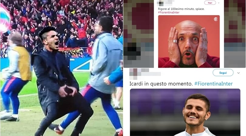 Simeone come il padre, Icardi se la ride: i social si divertono con Fiorentina-Inter