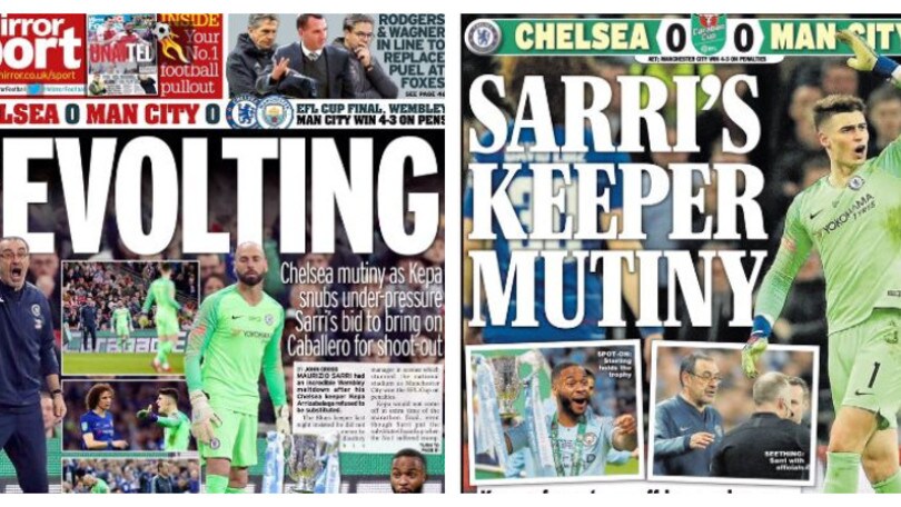 Il caso Kepa scuote il Chelsea. I tabloid: «Ammutinamento e rivolta contro Sarri»