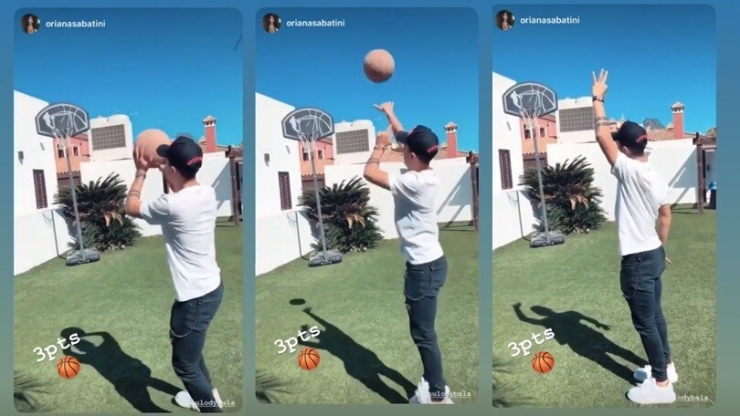 Juve, Dybala campione anche nel basket: il tiro da tre è perfetto