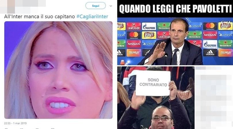 L'Inter affonda a Cagliari: i social non perdonano