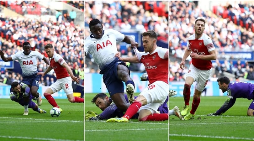 Ramsey illumina Wembley: la fotosequenza del gol al Tottenham