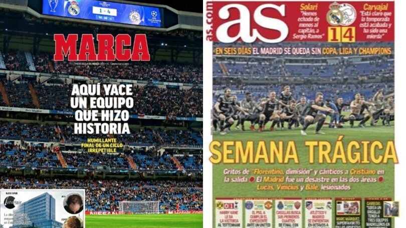 Real Madrid eliminato dalla Champions, Marca: «Qui giace una squadra che ha fatto la storia»
