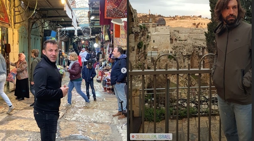 Pirlo e Del Piero insieme a Gerusalemme