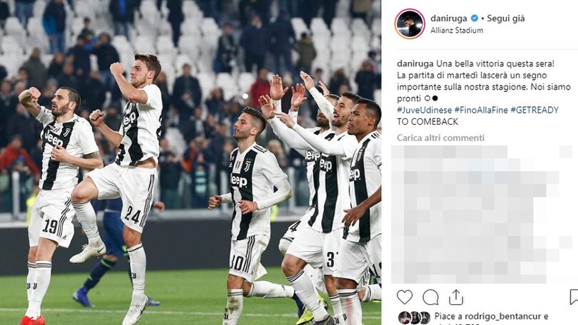Juve social: Pjanic in tribuna con una compagnia speciale. E Rugani punta l'Atletico