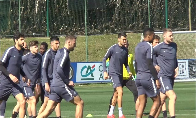 Inter, allenamento ad Appiano in vista dell'Europa League