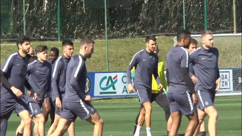 Inter, allenamento ad Appiano in vista dell'Europa League