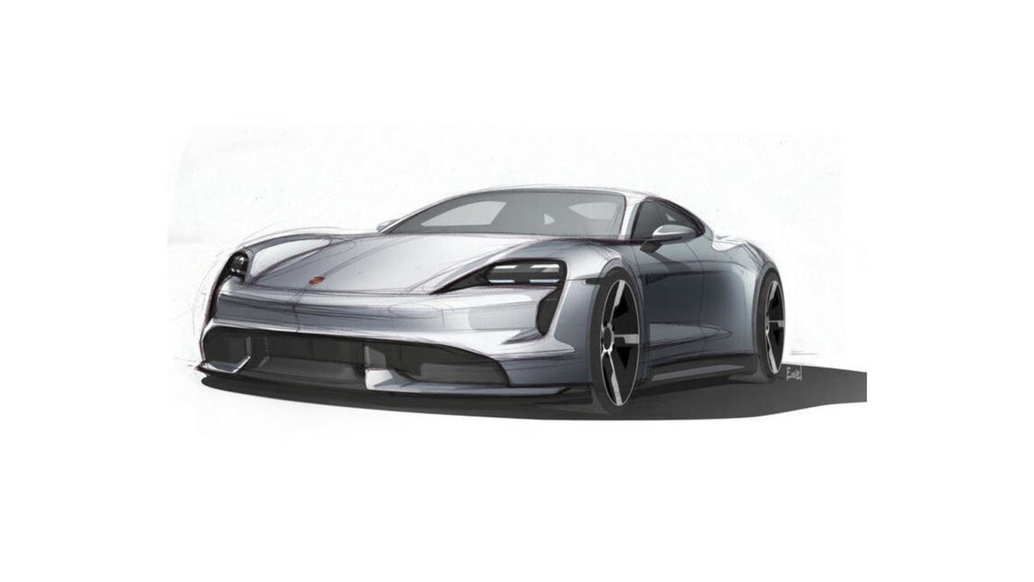 Porsche Taycan, svelati i bozzetti ufficiali