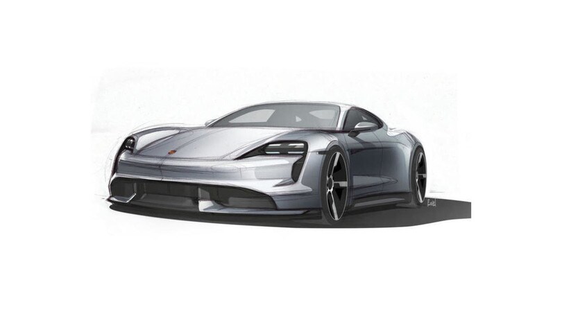 Porsche Taycan, svelati i bozzetti ufficiali