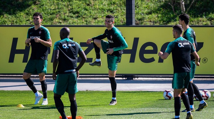 Portogallo, primo allenamento in nazionale per Ronaldo dopo 9 mesi
