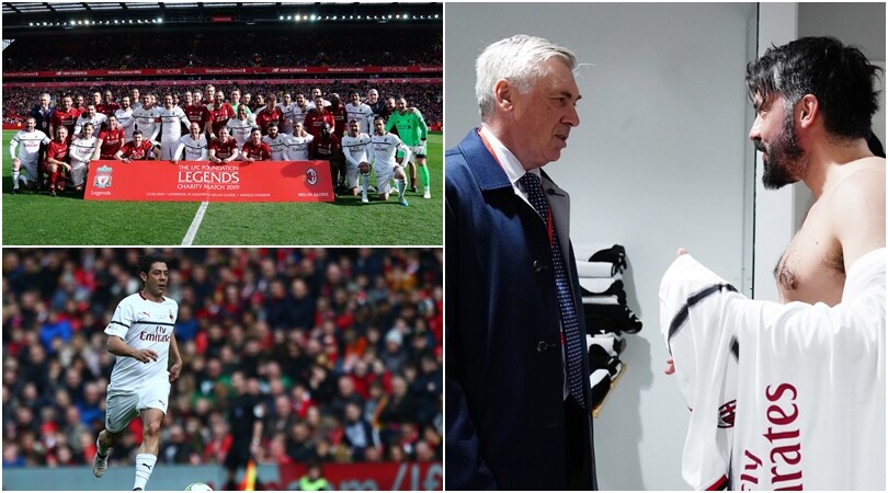 Il Milan di Ancelotti e le leggende del Liverpool: le vecchie glorie ad Anfield