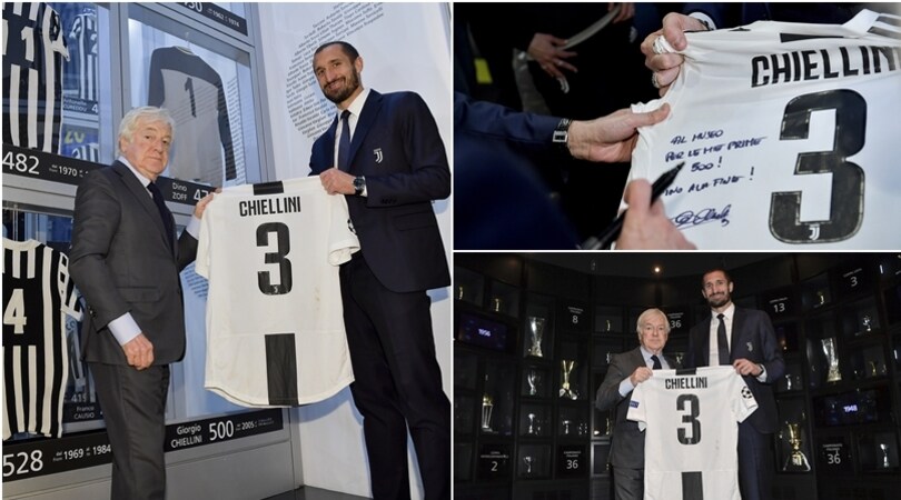 Juve, Chiellini nella storia: la maglia delle 500 partite nel museo
