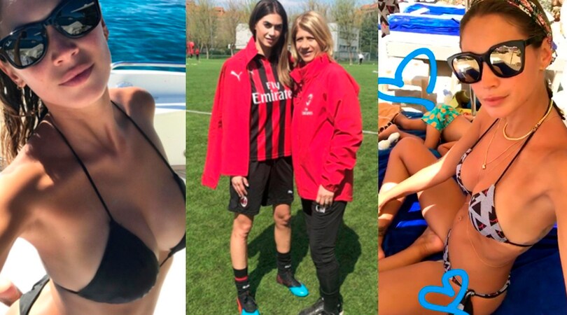 Melissa Satta, bomber da Milan: in campo con la Morace