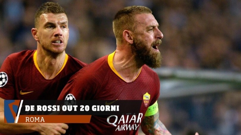 Roma, De Rossi fuori tre settimane