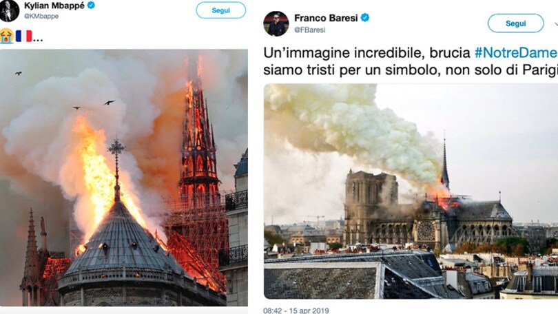 L'incendio di Notre-Dame è uno choc: in tanti si stringono a Parigi