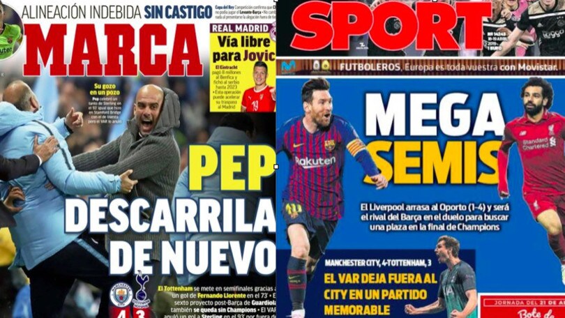 Champions, stampa estera: «City-Tottenham da pazzi. Guardiola deraglia ancora»