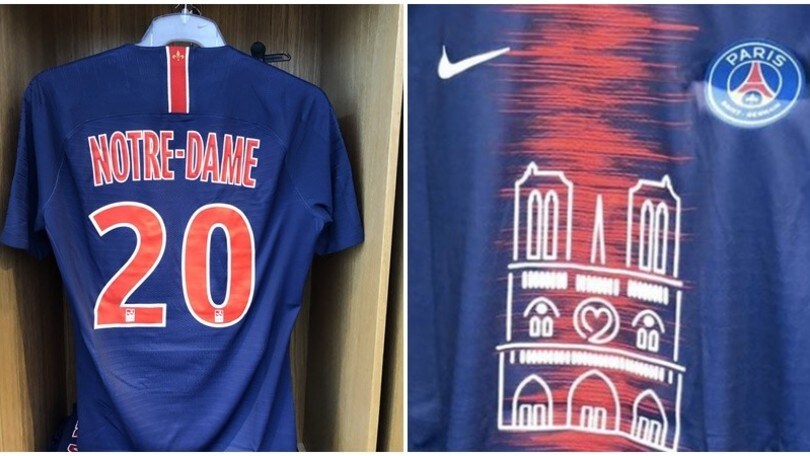 Il Psg scende in campo con Notre Dame sulla maglia