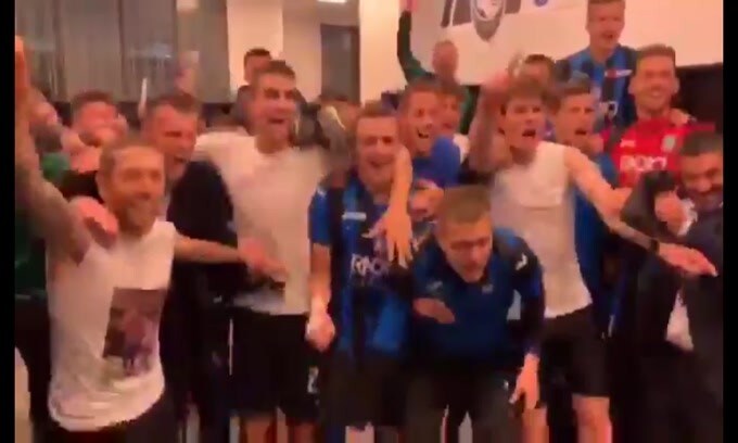 Atalanta in Finale di Coppa Italia, la festa negli spogliatoi