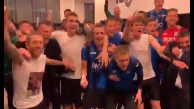 Atalanta in Finale di Coppa Italia, la festa negli spogliatoi