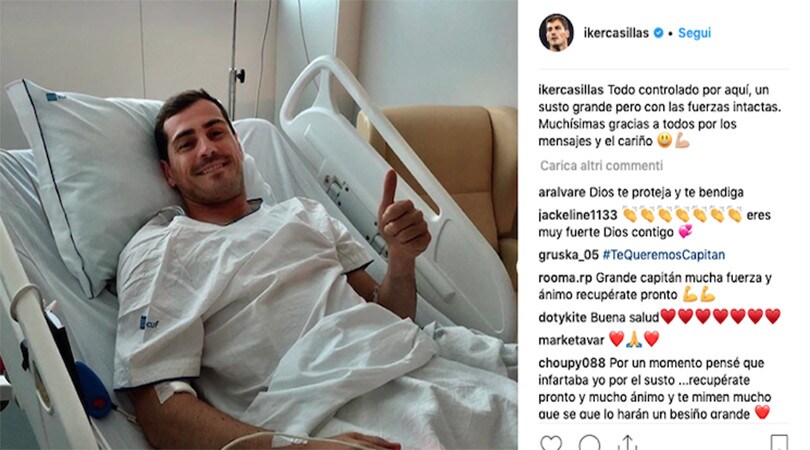 Casillas rassicura tutti: «Gran spavento ma ora tutto ok»