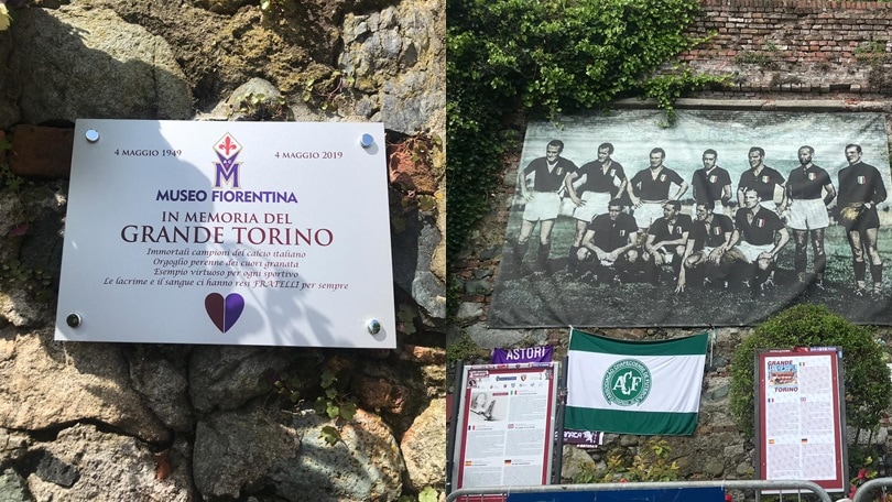 Torino, scoperta la targa Museo Fiorentina a Superga