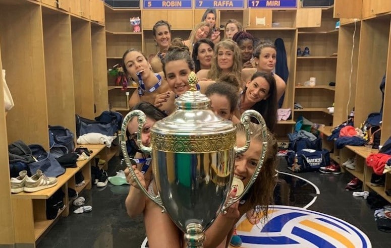 Volley: A1 Femminile, le ragazze di Conegliano festeggiano senza veli