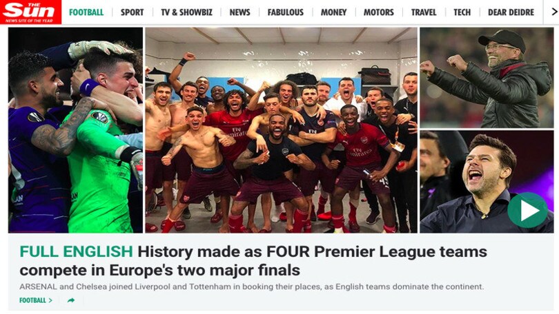 Tabloid inglesi scatenati: «Poker storico, dominio Premier in Europa»