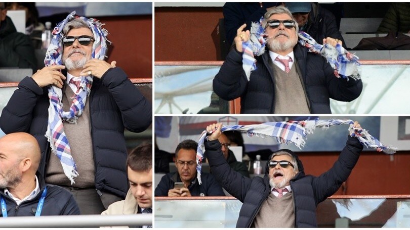 Sampdoria-Empoli, Ferrero scatenato in tribuna