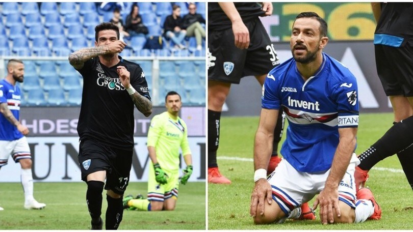 L'Empoli batte la Samp e punta il Genoa: Quagliarella segna ancora
